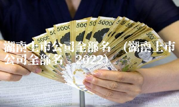湖南上市公司**名单(湖南上市公司**名单2022)