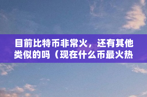 目前比特币非常火，还有其他类似的吗（现在什么币最火热）