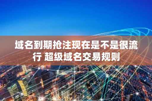 域名到期抢注现在是不是很流行 超级域名交易规则