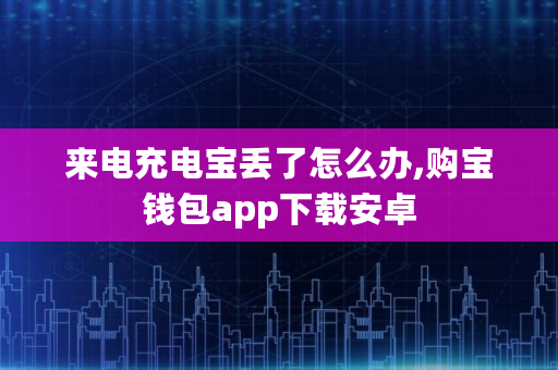 来电充电宝丢了怎么办,购宝钱包app下载安卓