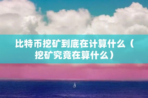 比特币挖矿到底在计算什么（挖矿究竟在算什么）
