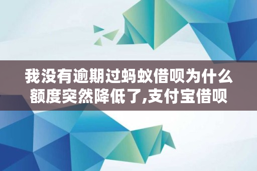 我没有逾期过蚂蚁借呗为什么额度突然**了,支付宝借呗突然**额度了怎么回事