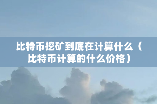 比特币挖矿到底在计算什么(比特币计算的什么价格) 比特币挖矿到底在计算什么(比特币计算的什么价格)