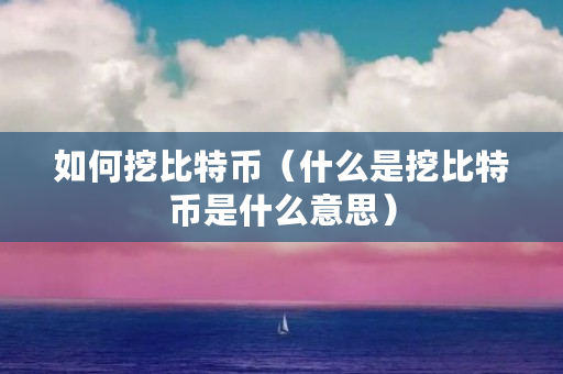 如何挖比特币（什么是挖比特币是什么意思）