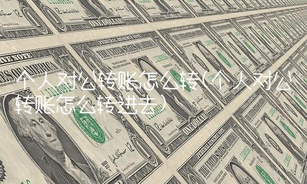 个人对公转账怎么转(个人对公转账怎么转进去)