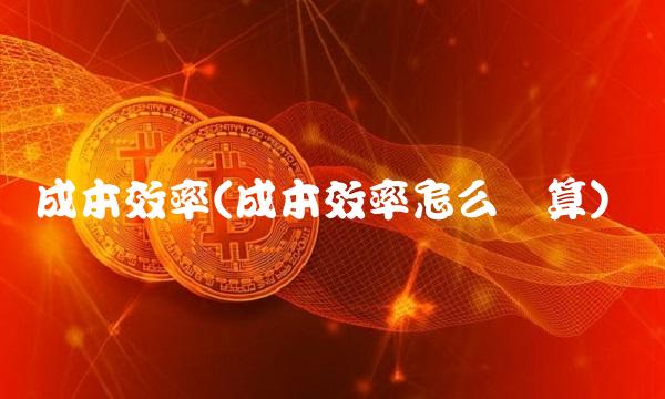 成本效率(成本效率怎么计算)