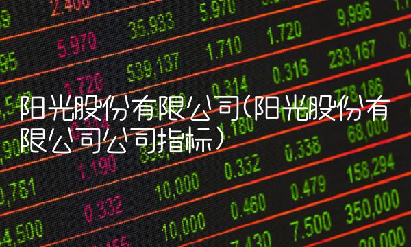 阳光股份有限公司(阳光股份有限公司公司指标) 阳光股份有限公司(阳光股份有限公司公司指标)