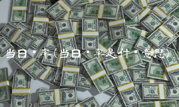当日汇率(当日汇率是什么意思)