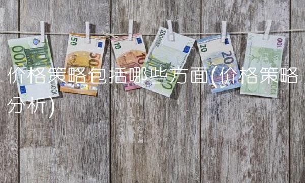 价格策略包括哪些方面(价格策略分析)