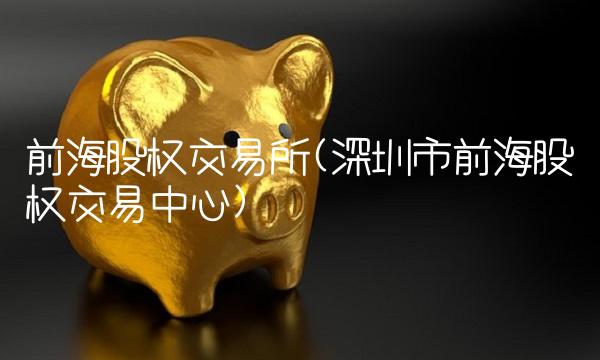 前海股权交易所(深圳市前海股权交易**)