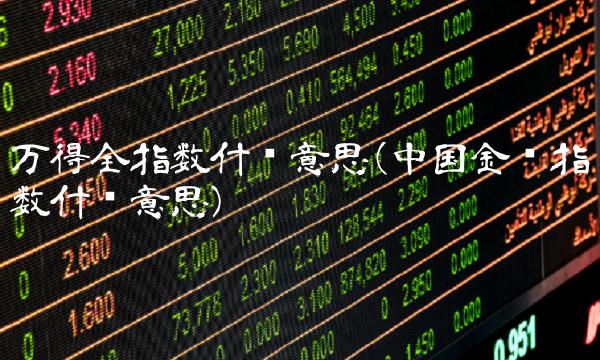 万得全指数什么意思(**金龙指数什么意思)