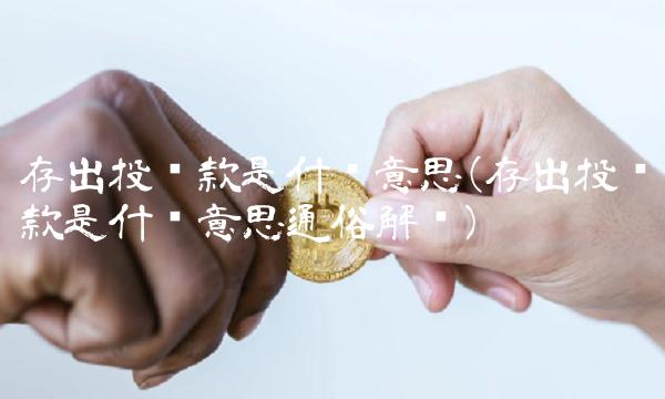存出投资款是什么意思(存出投资款是什么意思通俗解释)