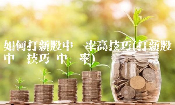 如何打新股中签率高技巧(打新股中签技巧 中签率)