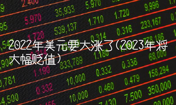 2022年美元要大涨了(2023年将大幅贬值)