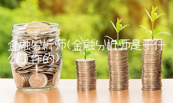 金融分析师(金融分析师是干什么工作的)