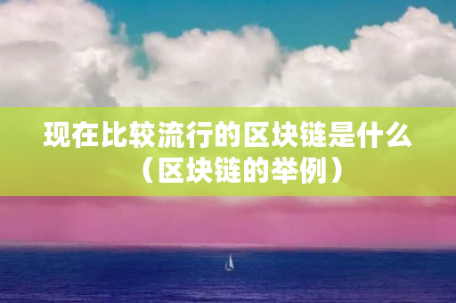 现在比较流行的区块链是什么（区块链的举例）