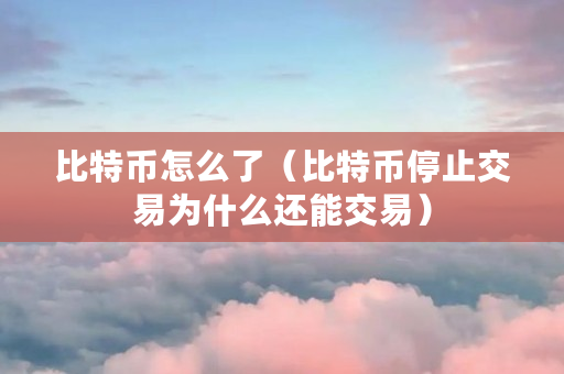 比特币怎么了（比特币停止交易为什么还能交易）