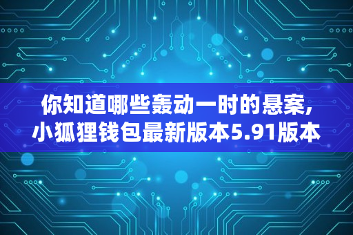 你知道哪些轰动一时的悬案,小狐狸钱包**版本5.91版本