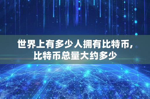 世界上有多少人拥有比特币,比特币总量大约多少