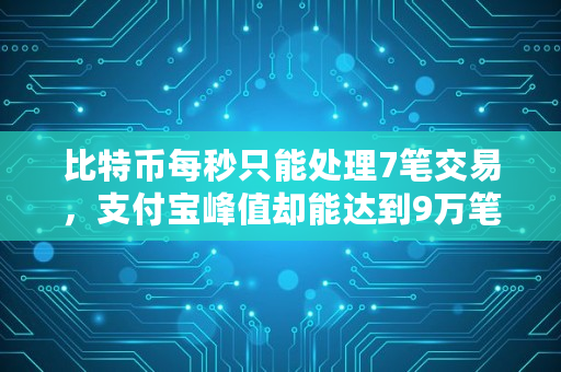 比特币每秒只能处理7笔交易，支付宝峰值却能达到9万笔，比特币怎么成为未来的货币,多少笔比特币支付最划算