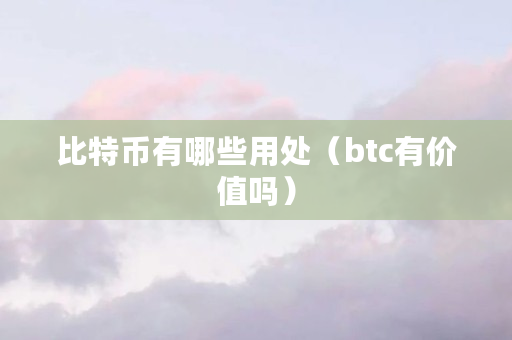 比特币有哪些用处（btc有价值吗）