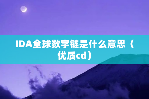 IDA全球数字链是什么意思(优质cd) IDA全球数字链是什么意思(优质cd)