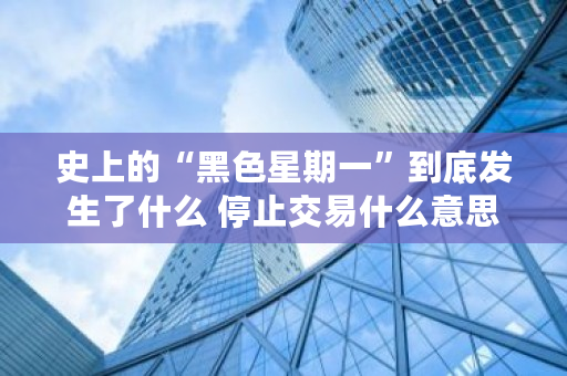 史上的“黑色星期一”到底发生了什么 停止交易什么意思 史上的“黑色星期一”到底发生了什么 停止交易什么意思