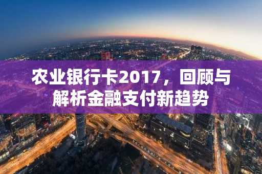 农业银行卡2017,回顾与解析金融支付新趋势